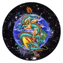 Небесный дракон-объемный талисман-наклейка