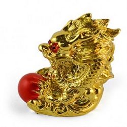 Фигура "Дракон с жемчужиной", под золото