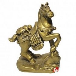 Фигура "Лошадь с цикадой".  9 см, под бронзу.