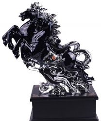 Купить символ года 2014 Статуэтка декоративная "Пара лошадей в серебряной упряжке" магазин Фэн-Шуй товаров
