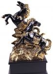 Статуэтка декоративная "Пара лошадей в золотой упряжке"