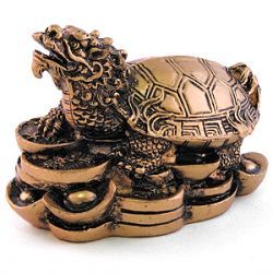 Фигура "Черепаха-дракон на деньгах", 6 см