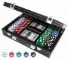 Набор для покера в кожаном кейсе (200 фишек 11, 5 гр, 2 колоды карт, 5 костей, фишка Дилера)